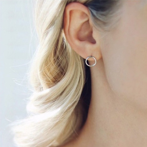 “Circle of Life” Geometric Simple Stud Earrings - Picture 2 of 9